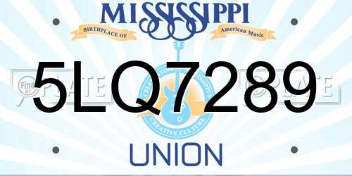 5LQ7289 Mississippi License Plate