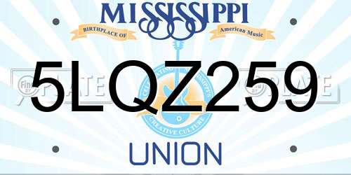 5LQZ259 Mississippi License Plate
