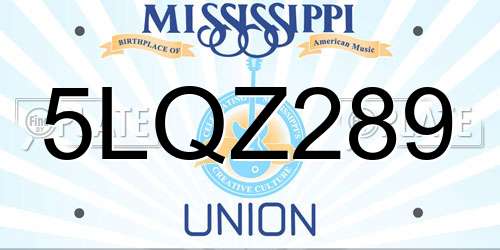 5LQZ289 Mississippi License Plate