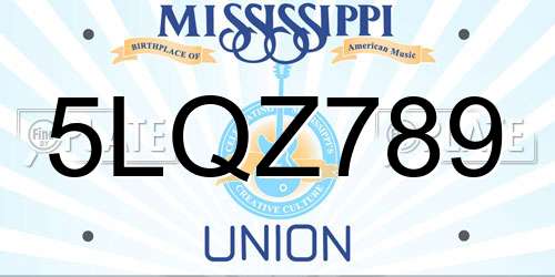 5LQZ789 Mississippi License Plate