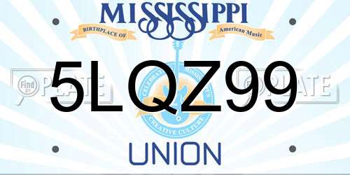 5LQZ99 Mississippi License Plate
