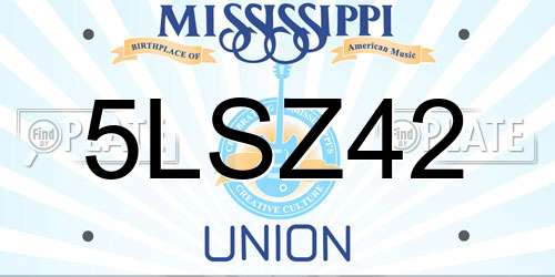 5LSZ42 Mississippi License Plate