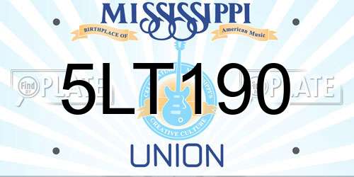5LT190 Mississippi License Plate