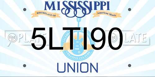 5LTI90 Mississippi License Plate