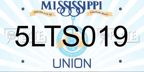 5LTS019 Mississippi License Plate