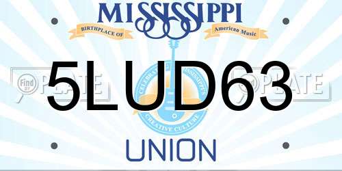 5LUD63 Mississippi License Plate
