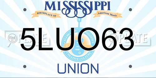5LUO63 Mississippi License Plate