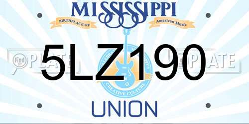 5LZ190 Mississippi License Plate
