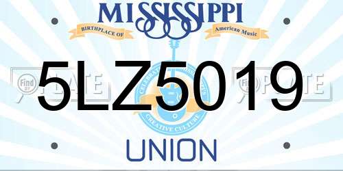 5LZ5019 Mississippi License Plate