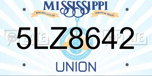 5LZ8642 Mississippi License Plate