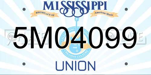 5M04099 Mississippi License Plate