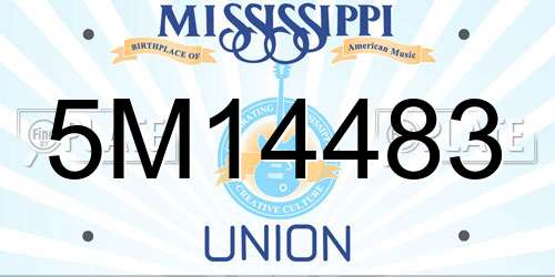 5M14483 Mississippi License Plate