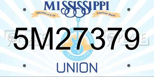 5M27379 Mississippi License Plate