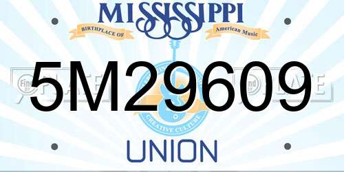 5M29609 Mississippi License Plate