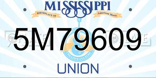 5M79609 Mississippi License Plate