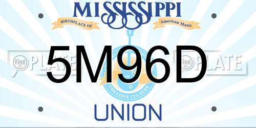 5M96D Mississippi License Plate