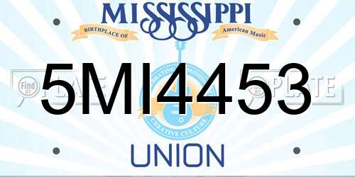 5MI4453 Mississippi License Plate