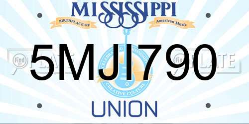 5MJI790 Mississippi License Plate