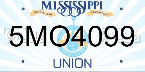 5MO4099 Mississippi License Plate