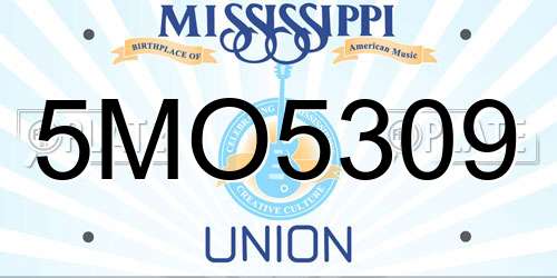 5MO5309 Mississippi License Plate