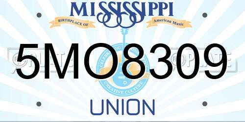 5MO8309 Mississippi License Plate