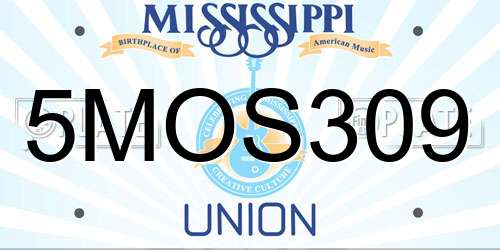 5MOS309 Mississippi License Plate