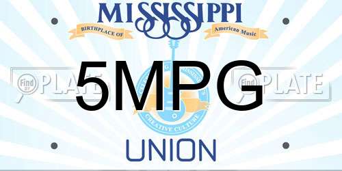 5MPG Mississippi License Plate