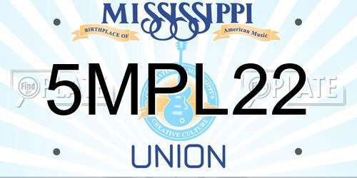 5MPL22 Mississippi License Plate