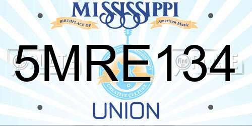 5MRE134 Mississippi License Plate