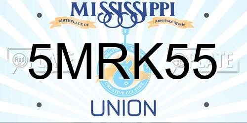 5MRK55 Mississippi License Plate