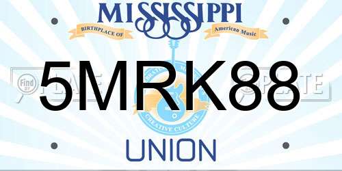 5MRK88 Mississippi License Plate