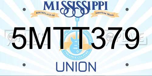 5MTT379 Mississippi License Plate