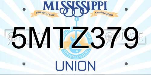 5MTZ379 Mississippi License Plate