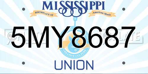 5MY8687 Mississippi License Plate