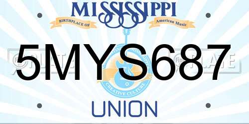 5MYS687 Mississippi License Plate
