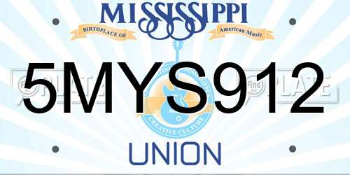 5MYS912 Mississippi License Plate