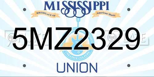 5MZ2329 Mississippi License Plate