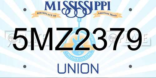 5MZ2379 Mississippi License Plate