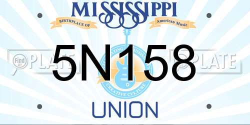 5N158 Mississippi License Plate