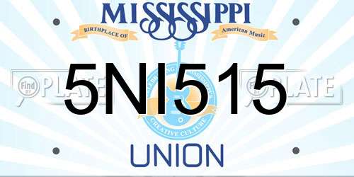5NI515 Mississippi License Plate
