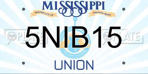 5NIB15 Mississippi License Plate