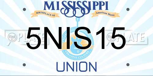 5NIS15 Mississippi License Plate