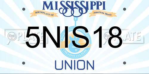 5NIS18 Mississippi License Plate