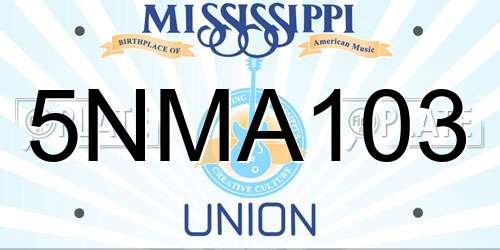 5NMA103 Mississippi License Plate