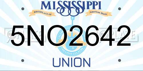 5NO2642 Mississippi License Plate
