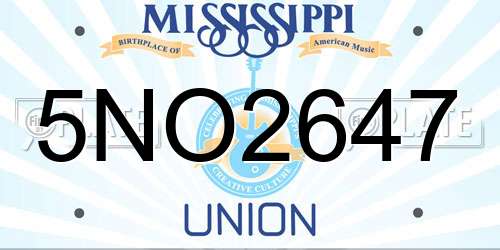 5NO2647 Mississippi License Plate