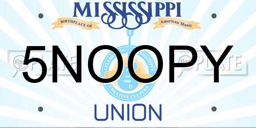 5NOOPY Mississippi License Plate