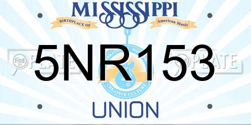 5NR153 Mississippi License Plate