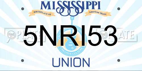 5NRI53 Mississippi License Plate