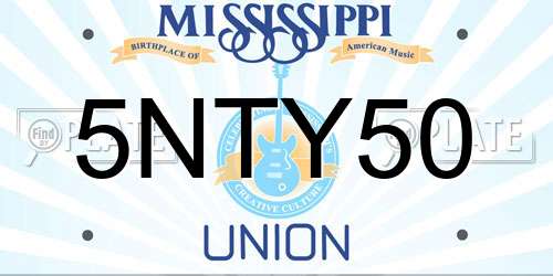5NTY50 Mississippi License Plate